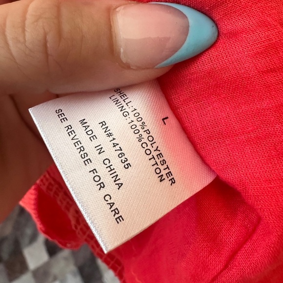 Romeo & Juliet Couture Floral Lace Mini Sheath Dress Cotton Vibrant Coral Large - Picture 12 of 15